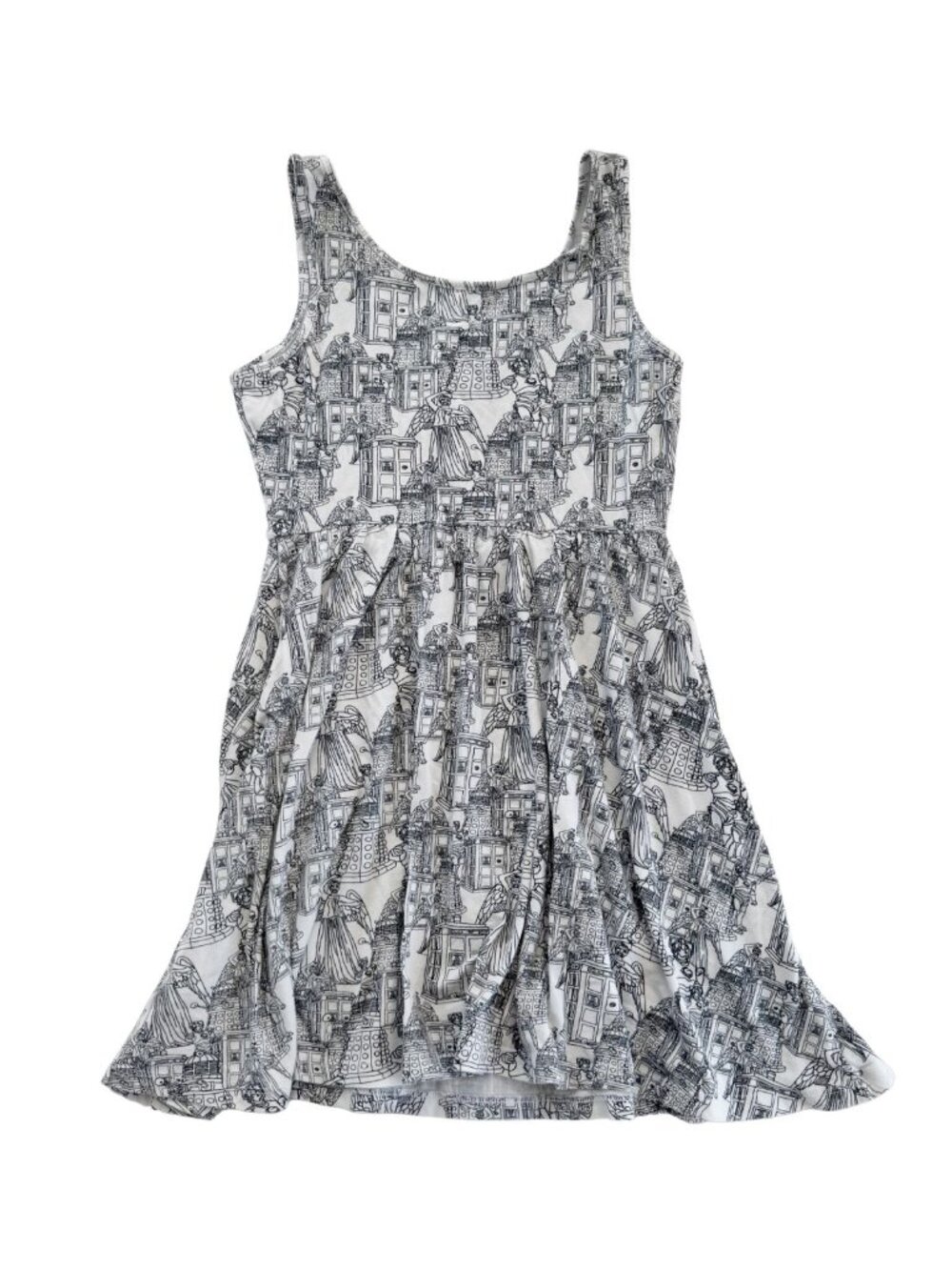Her Universe Doctor Who Bad Guys Villains Skater Dress Off-White Mini - Picture 2 of 7